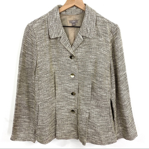 J. Jill Jackets & Blazers - J Jill Tan Button Front Long Sleeve Blazer Jacket